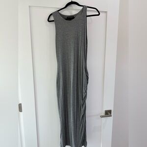 Gray Sleeveless Midi Dress